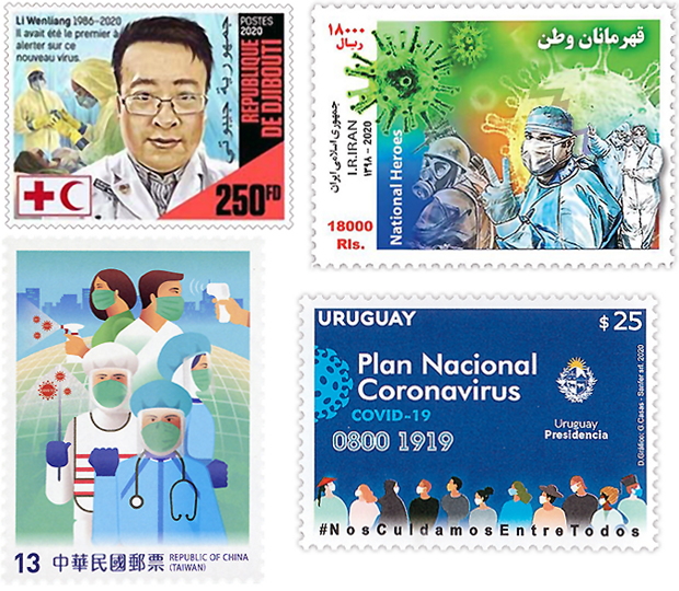 Corona-Briefmarken aus aller Welt