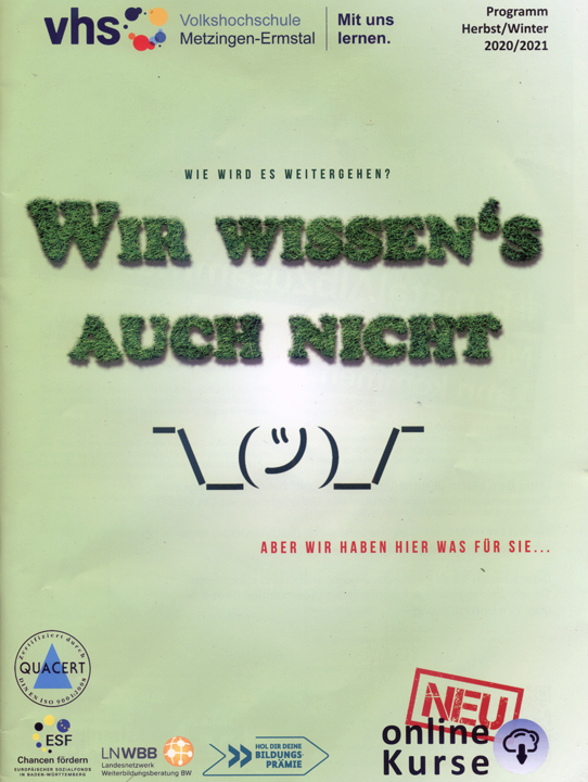 Programmheft VHS Metzingen